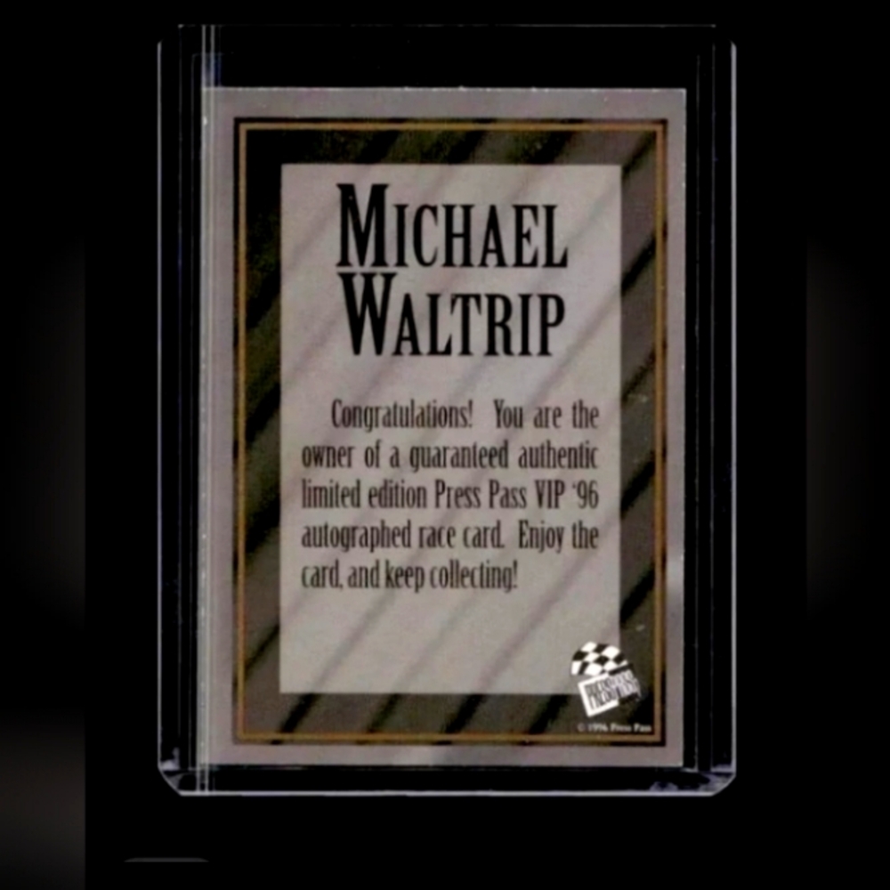 1996 Press Pass VIP 2 Racing Michael Waltrip Limited Edition (Autographed) - Picture 2 of 2